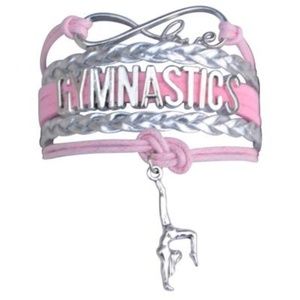 Girls Gymnastics Bracelet - Pink & Silver